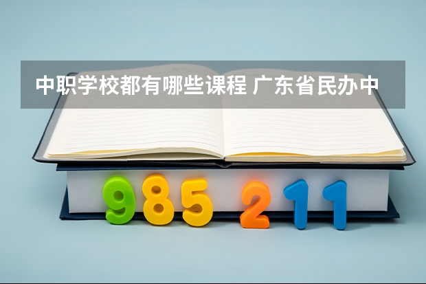 中职学校都有哪些课程 广东省民办中职学校有哪些